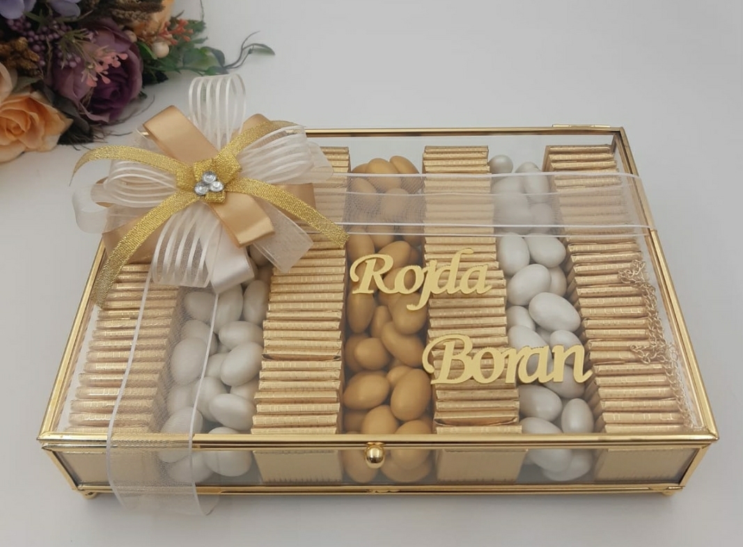Cam Çikolata Kutusu Pirinç Çikolata Kutusu Madlen Çikolata Kutusu