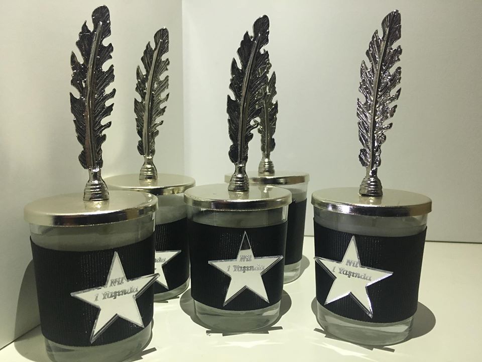 Siyah & Gümüş Uyumlu Mum