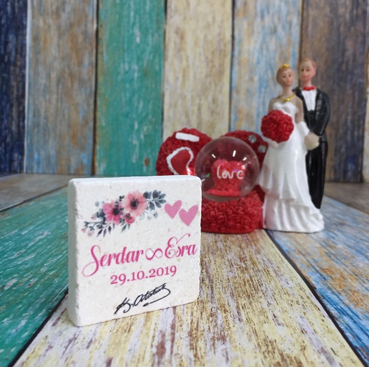 Atatürk Baskılı Doğal Taş Magnet