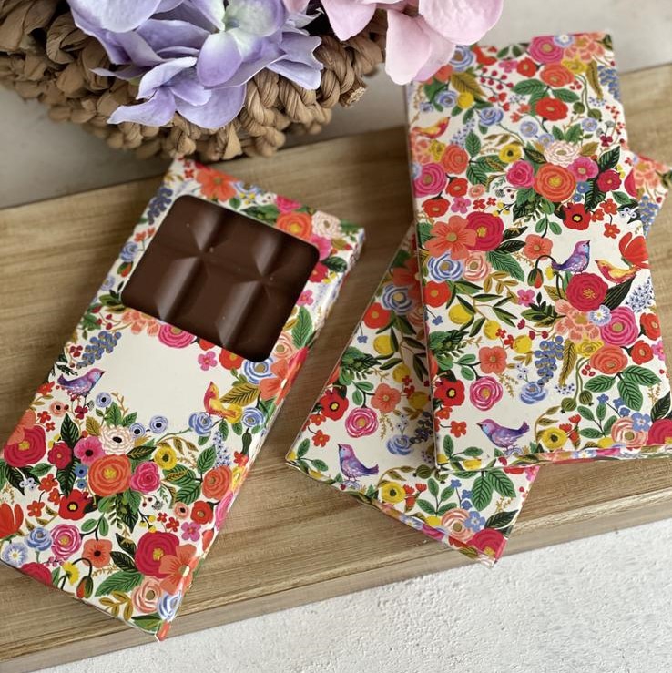Tablet Çikolata için Çiçek Desenli Karton Kutu