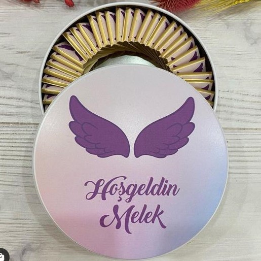 Melek Kanatları Baskılı Teneke Kutu 