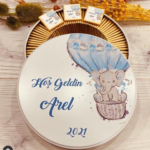 Uçan Balon Baskılı Teneke Kutu 