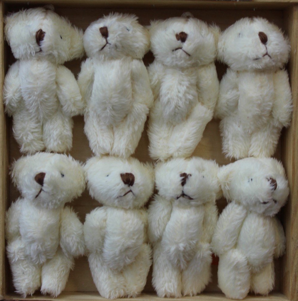 Krem Tüylü Ayıcık Anahtarlık 6 ’lı