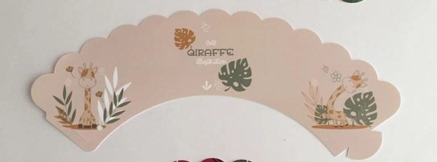 Safari Temalı Krem Cupcake Sargısı (20’li Paket)