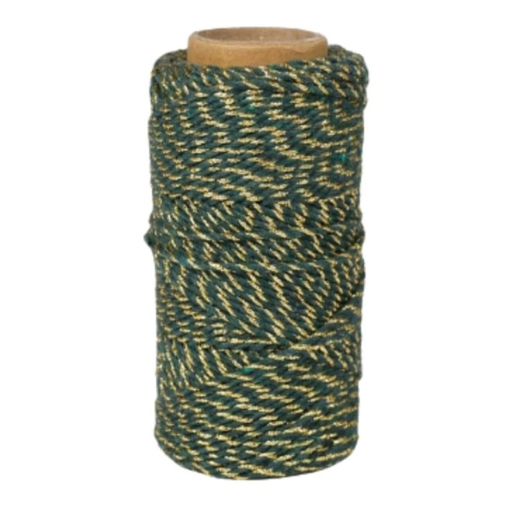 Koyu Yeşil Altın Dekoratif İp