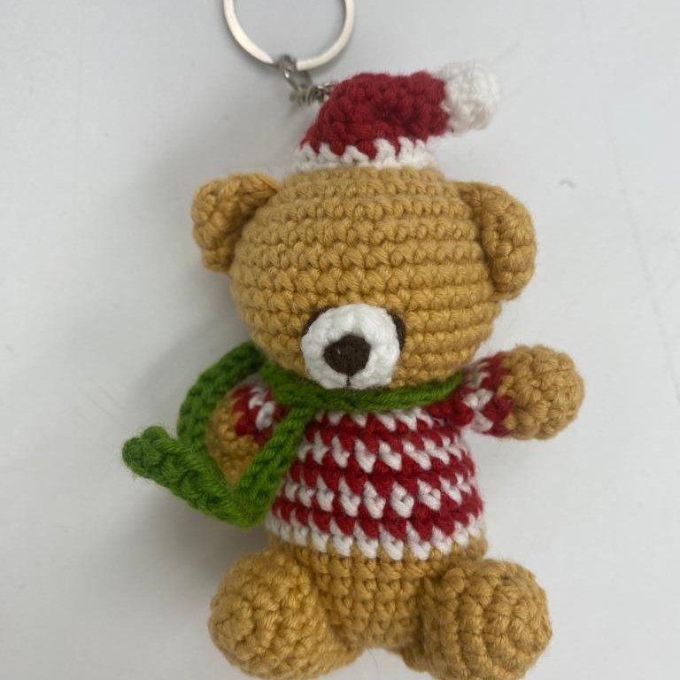 Amigurumi Noel Baba Ayıcık Anahtarlık