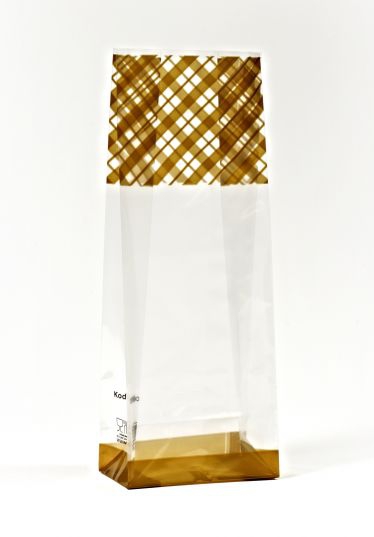 Altın Ekose Desenli Şeffaf Poşet 10 ’lu 