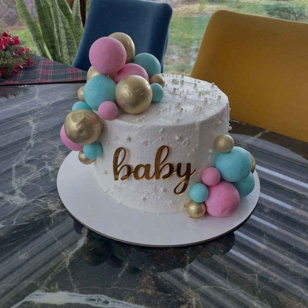 Baby Pleksi Ayna Pasta Süsü - Baby Shower Süsü
