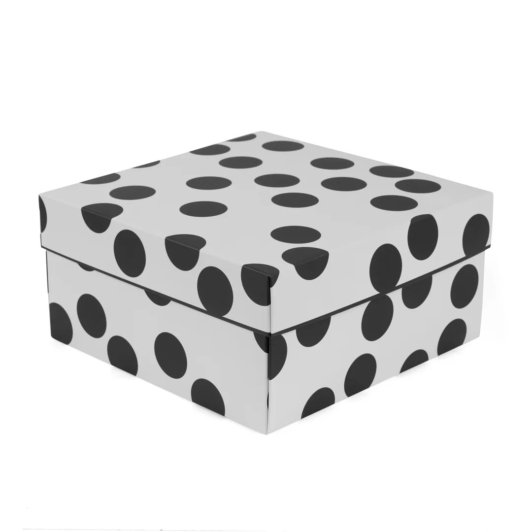 Siyah Puantiyeli Hediyelik Karton Kutu 