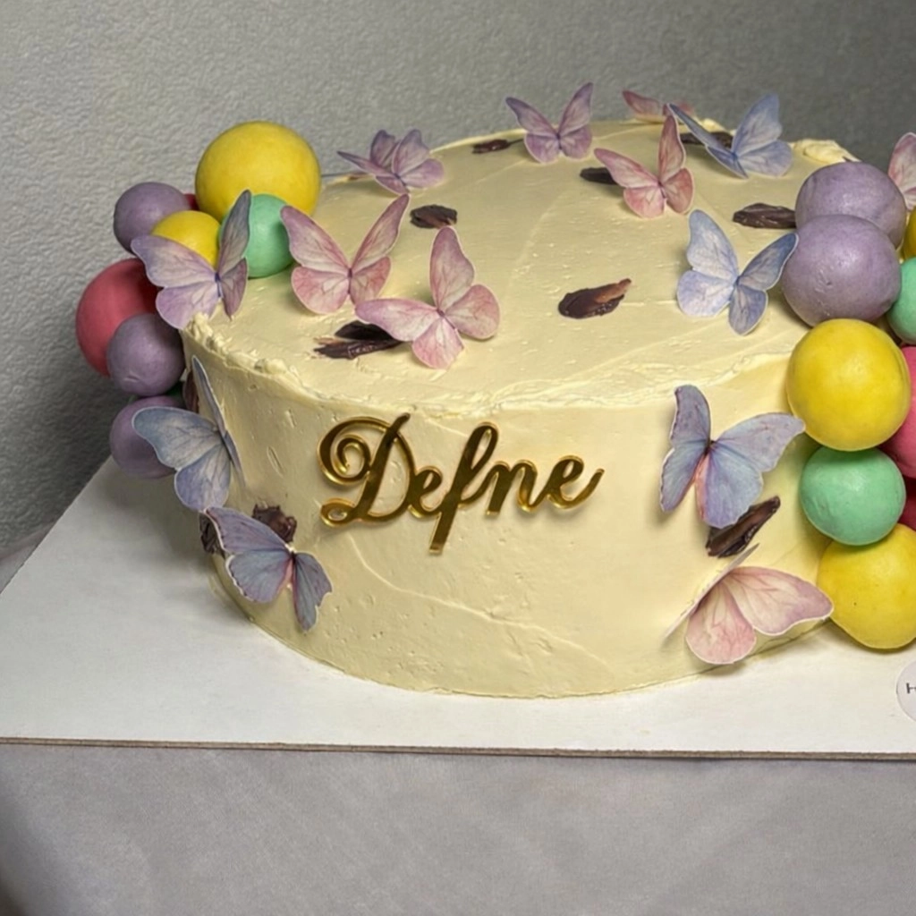 Kişiye Özel Pleksi Ayna İsim Pasta Süsü