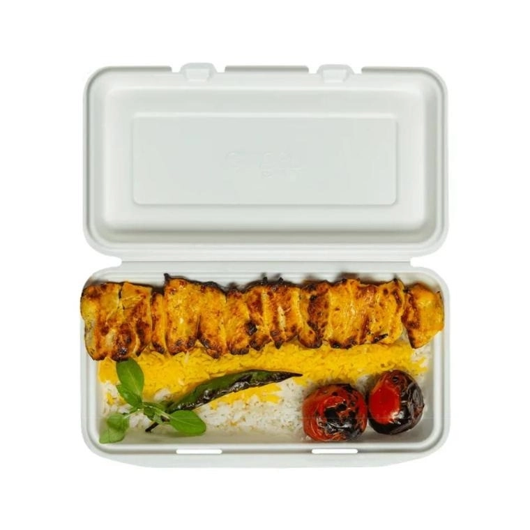 Kilitli Yemek Kutusu 1200 cc – Şeker Kamışından Kompostlanabilir Paket Servis Kutusu (6’lı Paket)