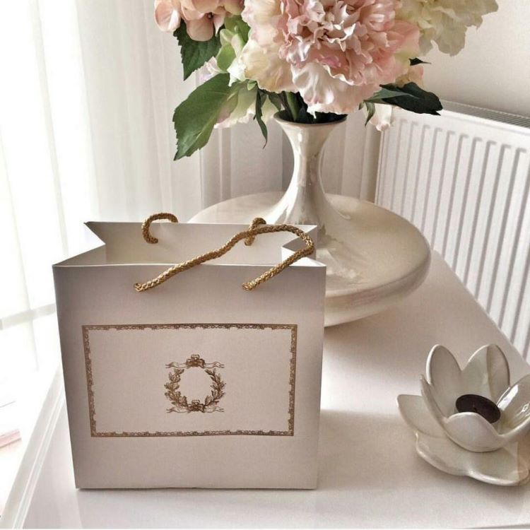 Varak Desenli Karton Çanta 20x20x10 cm