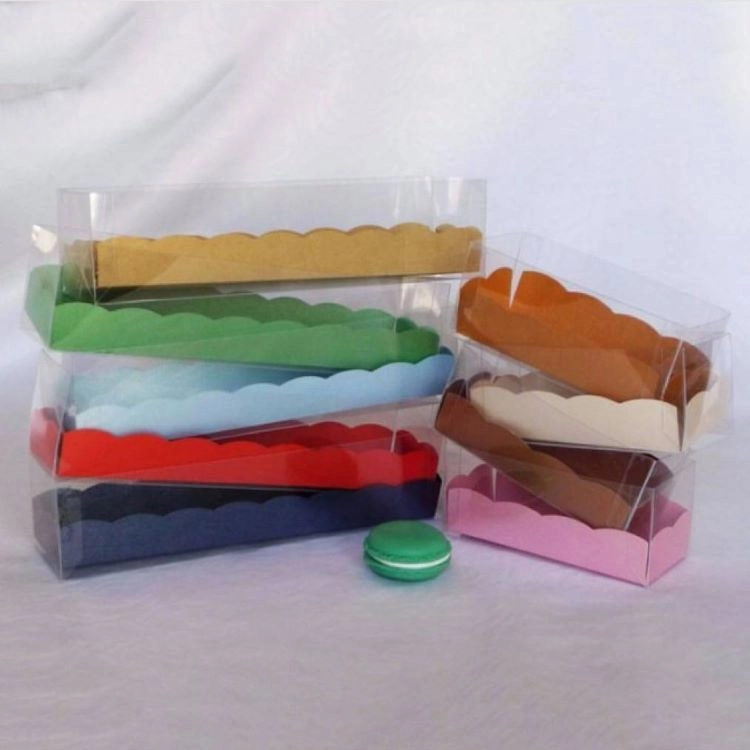 11x5x5 cm Renkli Tabanlıklı Asetat Makaron Kutusu (5’li Paket)