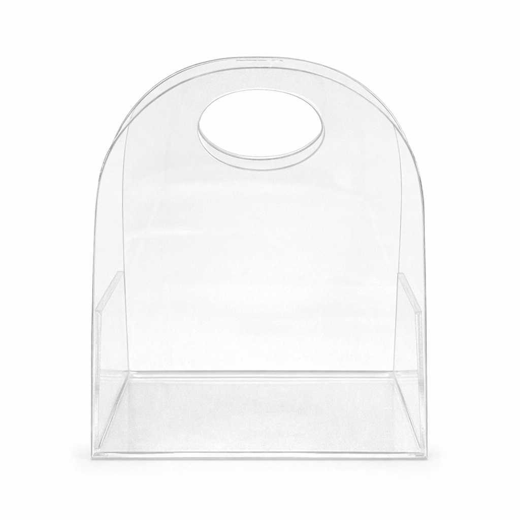 Oval Pencereli Mini Pleksi Çanta – Şeffaf Hediyelik Kutu (5’li Paket)