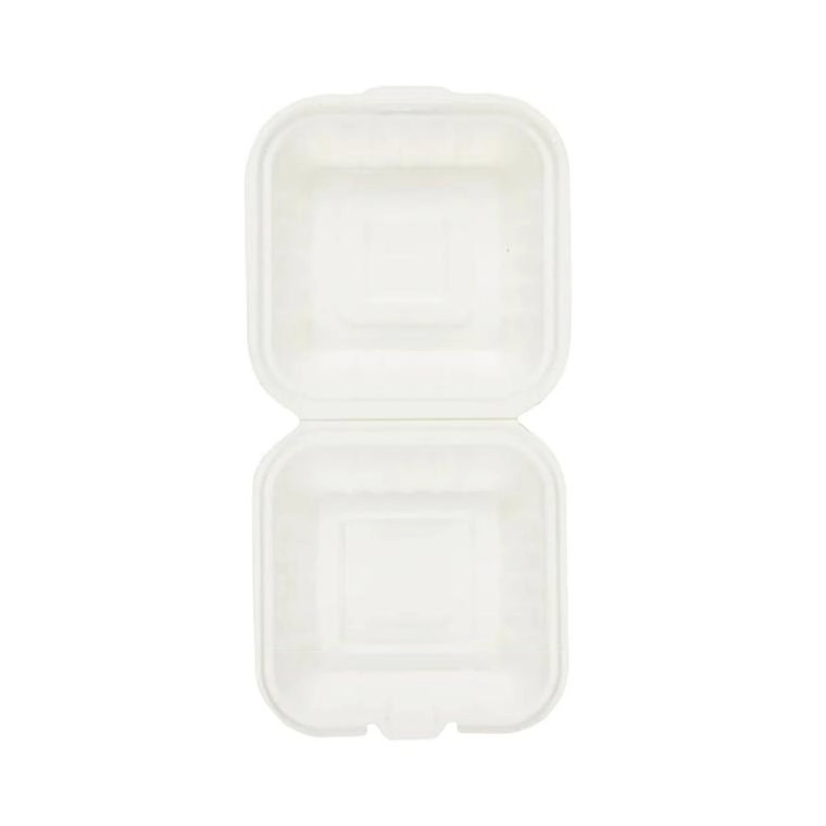 Hamburger Kutusu 15x15 cm – Şeker Kamışından Kilitli Burger Kutusu (6’lı Paket)