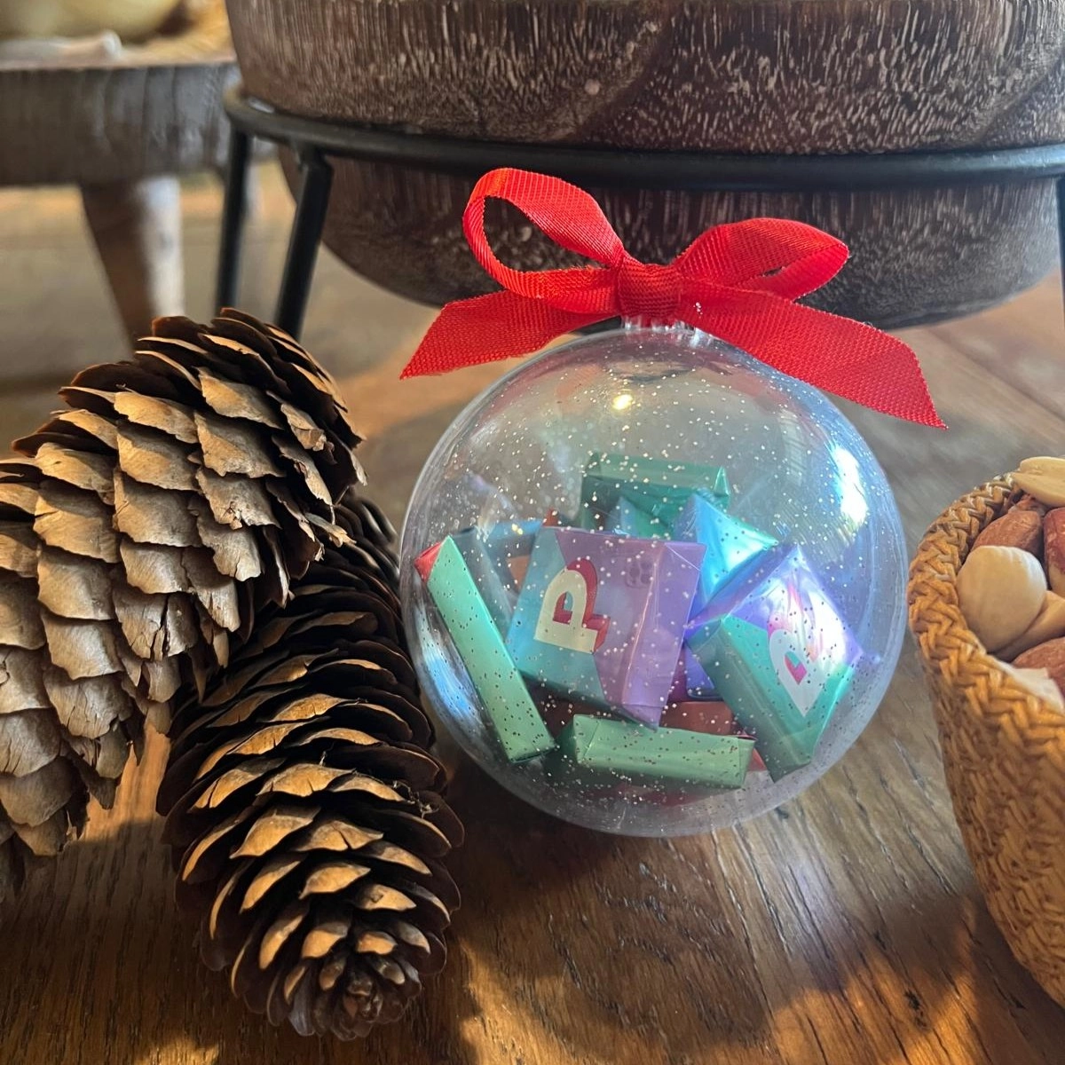 Şeffaf Simli Top Kutu 5 ’Lİ 