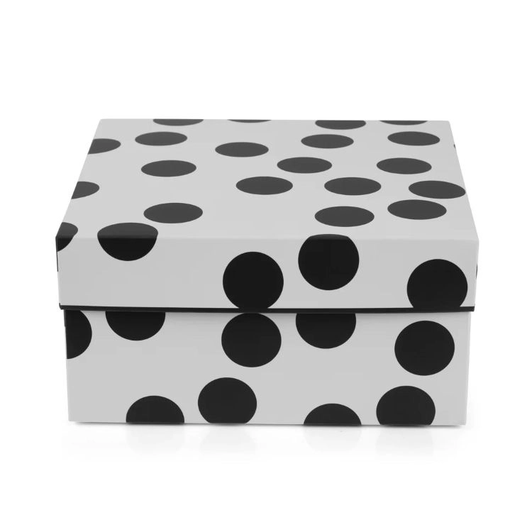 Siyah Puantiyeli Hediyelik Karton Kutu 