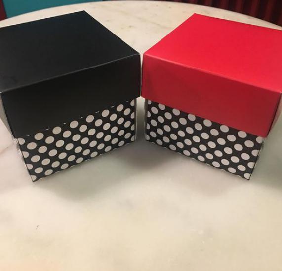 Karton Kutu | Siyah Beyaz Puantiyeli Karton Kutu | Falbelo