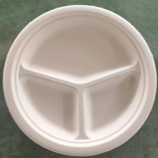 3 Bölmeli Şeker Kamışı Tabak 25 cm
