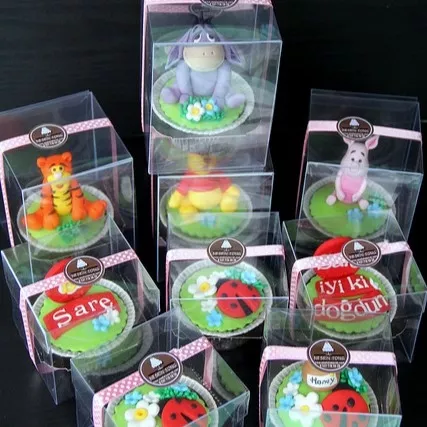 8.5x8.5x8.5 cm Asetat Kutu | Cupcake Tatlı Kutusu