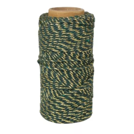 Koyu Yeşil Altın Dekoratif İp | Süsleme İpi