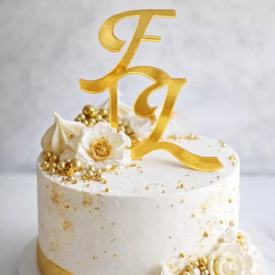 Baş Harfler Pasta Süsü | Düğün & Nişan Pastası