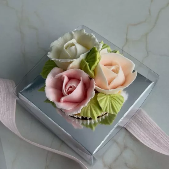 Tabanlıklı Cupcake Kutusu | Şeffaf Kapkek Kutusu