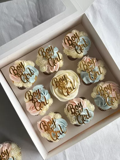 Boy or Girl Baby Shower Pleksi Cupcake Süsü 