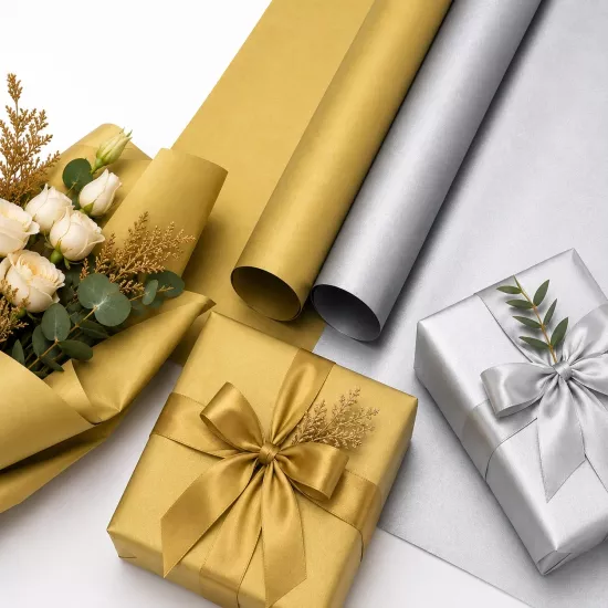 Gold/Gümüş Pelür Kağıdı |Hediye Paketleme Kağıdı 