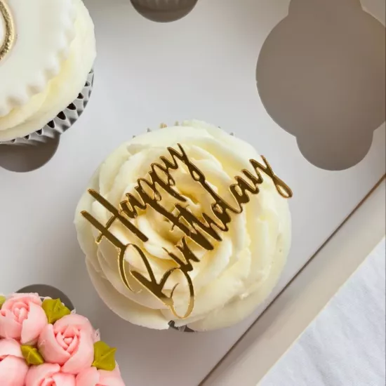 Cupcake Süsü | Happy Birthday Pleksi