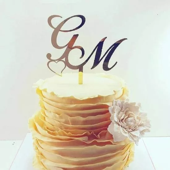 İki Harfli Pasta Süsü | Özel Baş Harf Pasta Dekoru