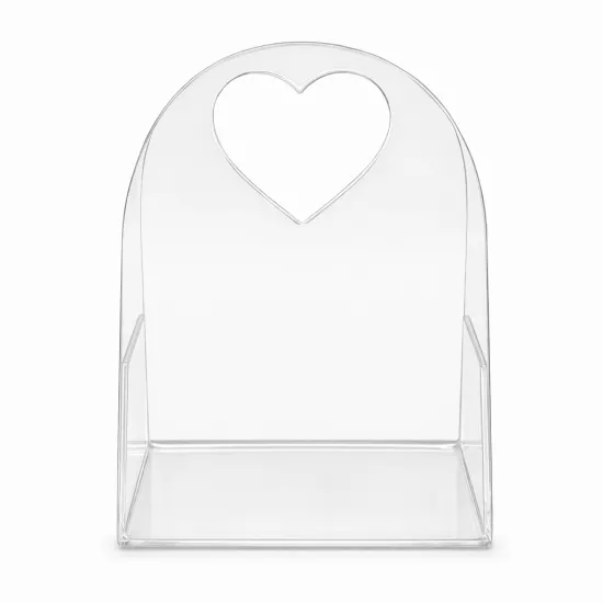Kalp Pencereli Mini Pleksi Nikah Şekeri Kutusu 