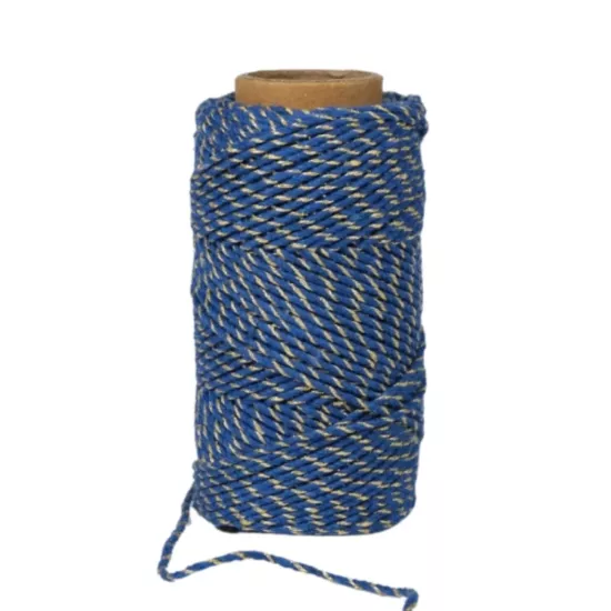 Lacivert Altın Dekoratif İp 50 Metre | Süsleme İpi