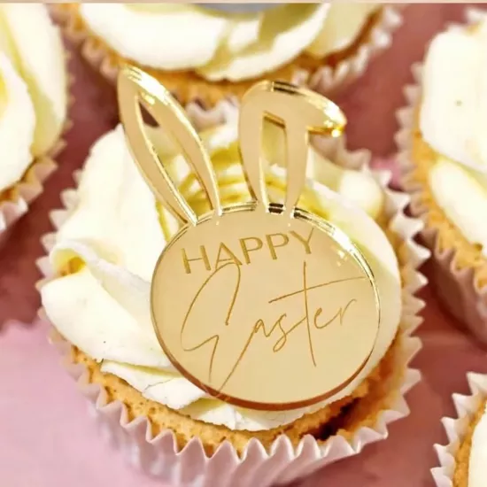 Paskalya Cupcake Süsü Tavşan Kulaklı Happy Easter 