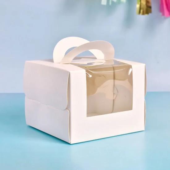 Büyük Pasta Kutusu 26x26x17 cm | Pencereli ve Şık