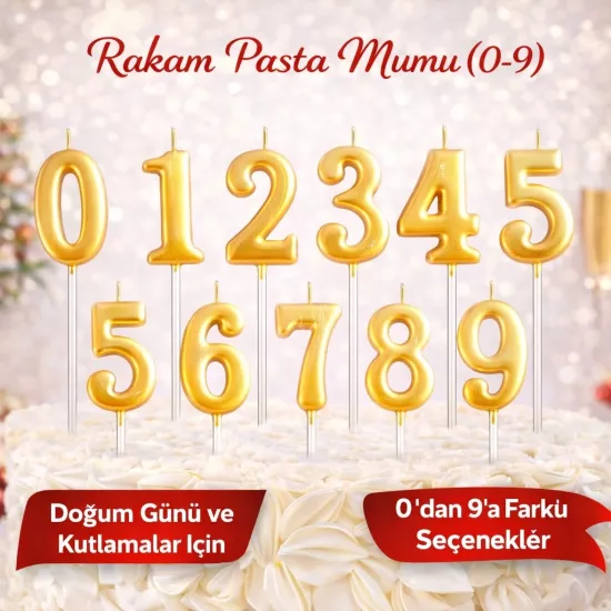 Rakam Pasta Mumları 0-9 | Doğum Günü Mumları
