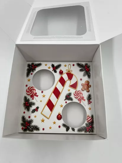 2’li Pencereli Yılbaşı Cupcake Kutusu