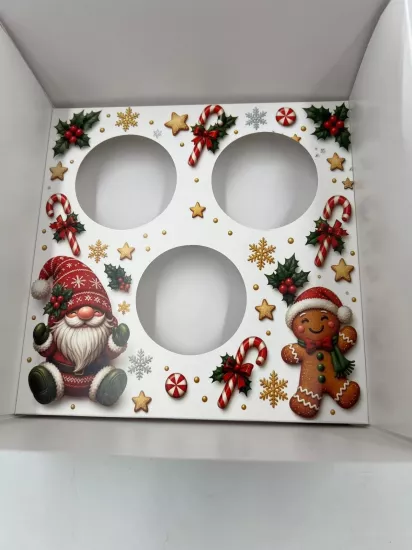 3’lü Pencereli Yılbaşı Cupcake Kutusu