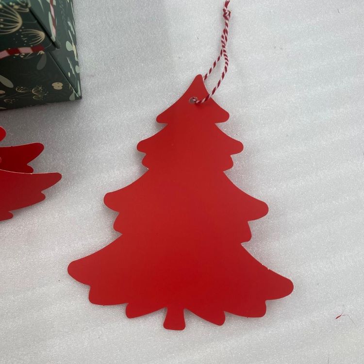 Kırmızı Yılbaşı Ağacı Etiketi & Süsü 50 ’li