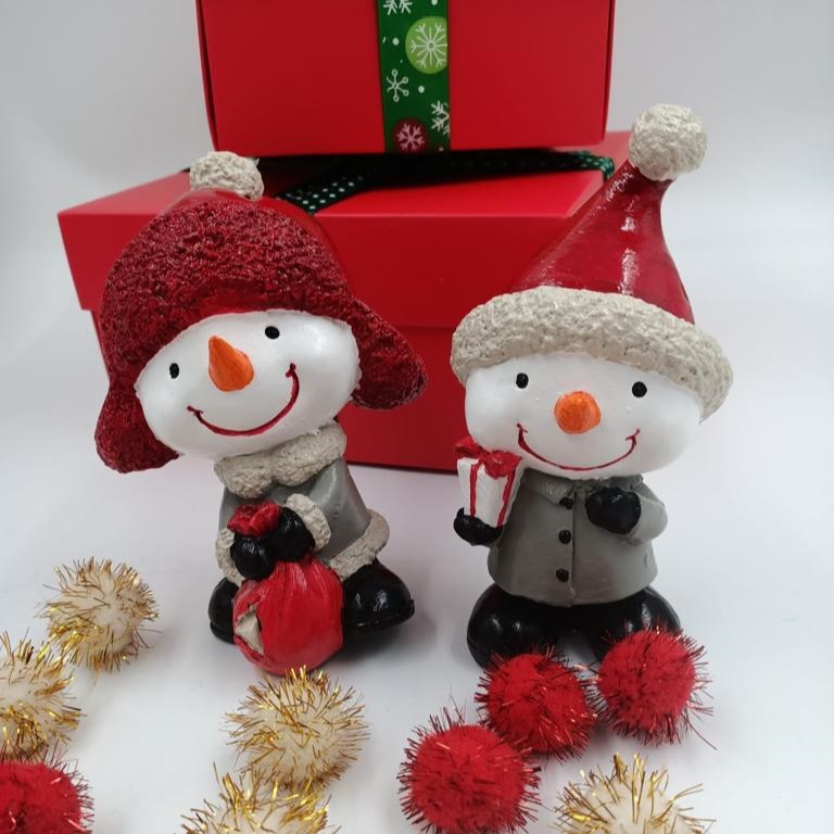 Sevimli Kardan Kız ve Kardan Adam Biblo 2’li