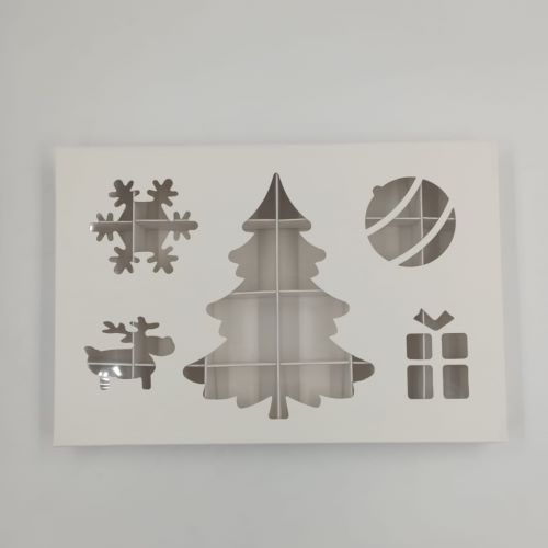 24 Bölmeli Yılbaşı Figürleri Pencereli Karton Kutu 5 ’li