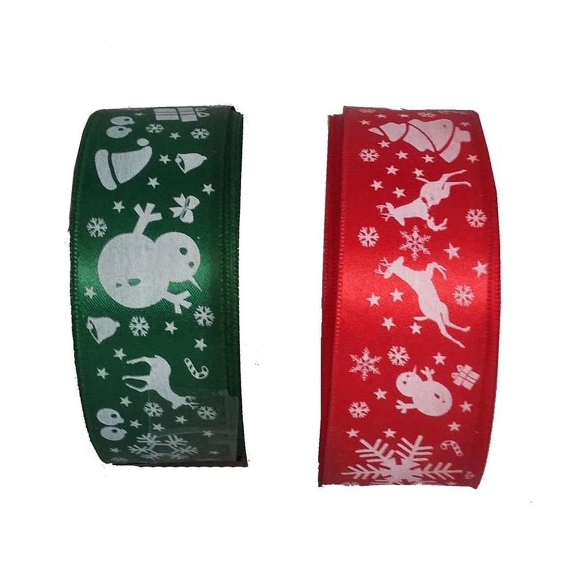 Yılbaşı Figürleri Baskılı Saten Kurdele 3 cm (20 mt’lik)