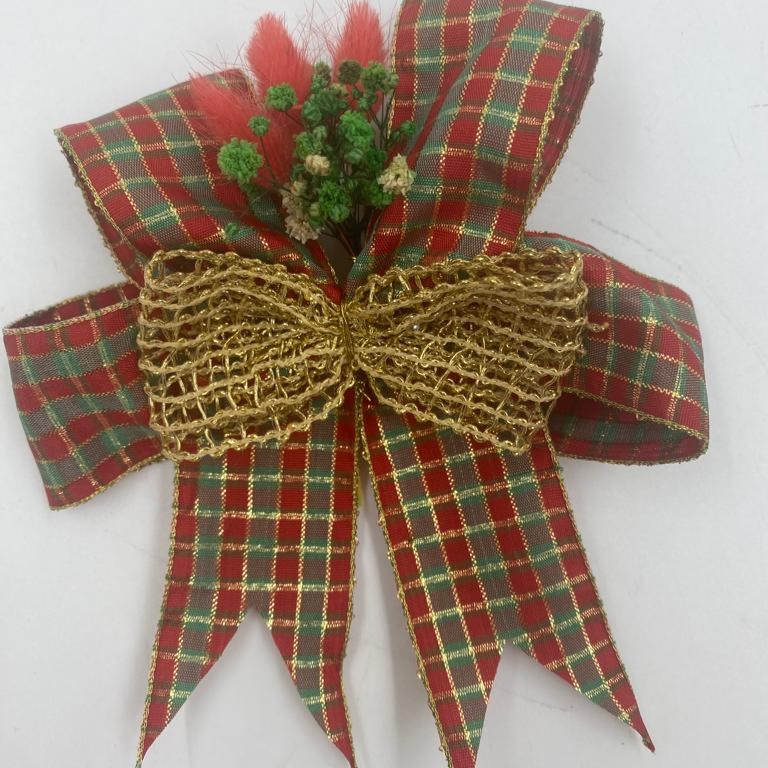 Ekose Kurdeleli Yılbaşı Süsü