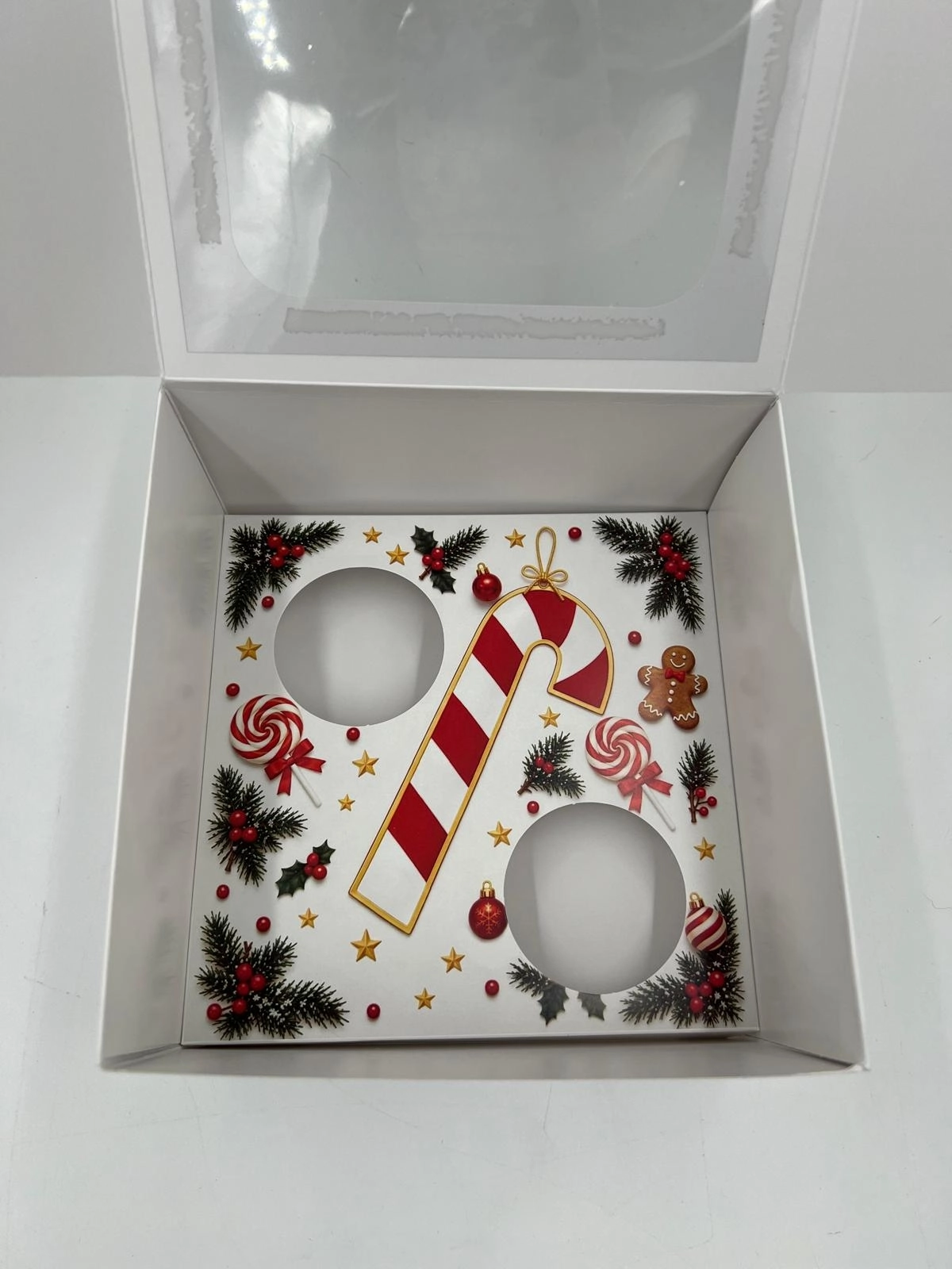 Yılbaşı Temalı 2’li Pencereli Cupcake Kutusu