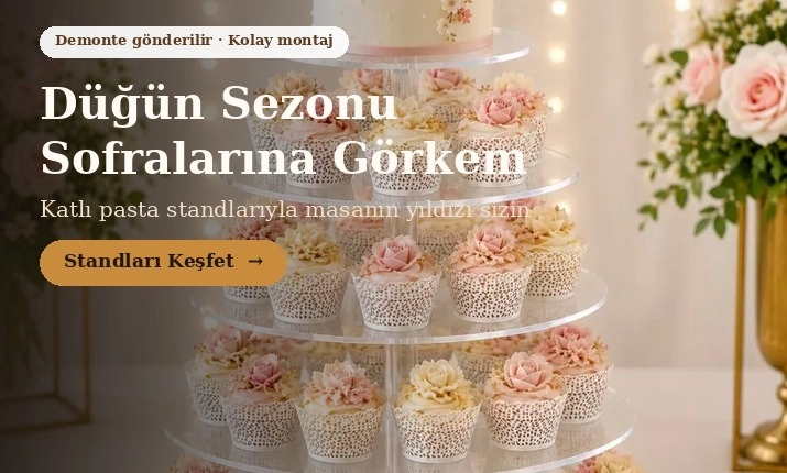 Düğün sezonu pasta ve cupcake standları - Falbelo